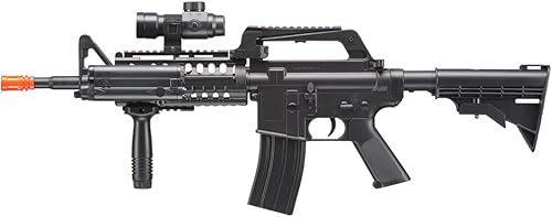 Miniatura 2 de Paquete combinado de pistola de aire comprimido de resorte: rifle de aire M4 de resorte, escopeta, 2 pistolas y SMG, y 2000 rondas BBS