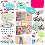 PICKME Greeting Card Making Kit DIY, Handmade Cards Maker Kit for Kids & Adults, Beautiful Love Assortment of Art Characters with Envelopes, Create Your Personalized Birthday & Thank You Cards