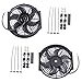 ASTOU 2PCS 10inch Universal Electric Cooling Fan Radiator Fan Kit,Adjustable Mounting for Aluminum Radiator Car Truck SUV Universal Fit