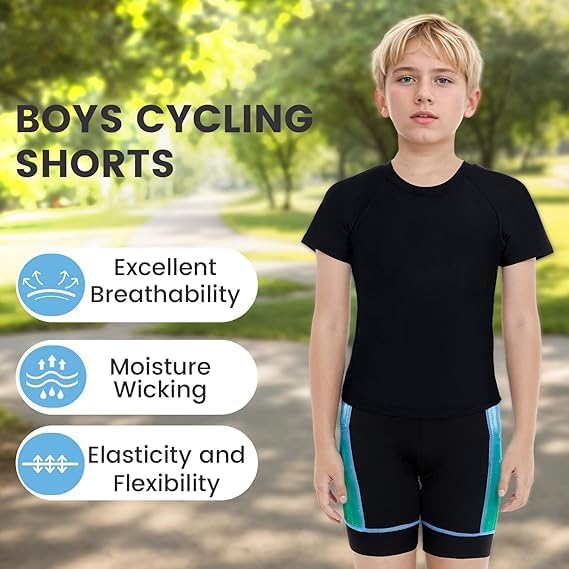 Gogokids Boys Girls 3D Padded Bike Shorts Kids Cycling Shorts Biking Shorts Sports Pants with Pockets for Mountain Road - Image 6
