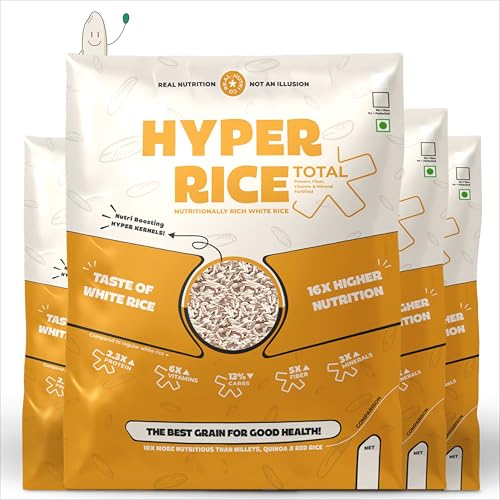 Image of RealNutriCo Hyper Rice, 2X High Protein Rice 9 kg | Low Carb High Dietary Fiber White Rice | For Whole Family | Better Portion Control | Non GMO | 14X Nutrition Boost