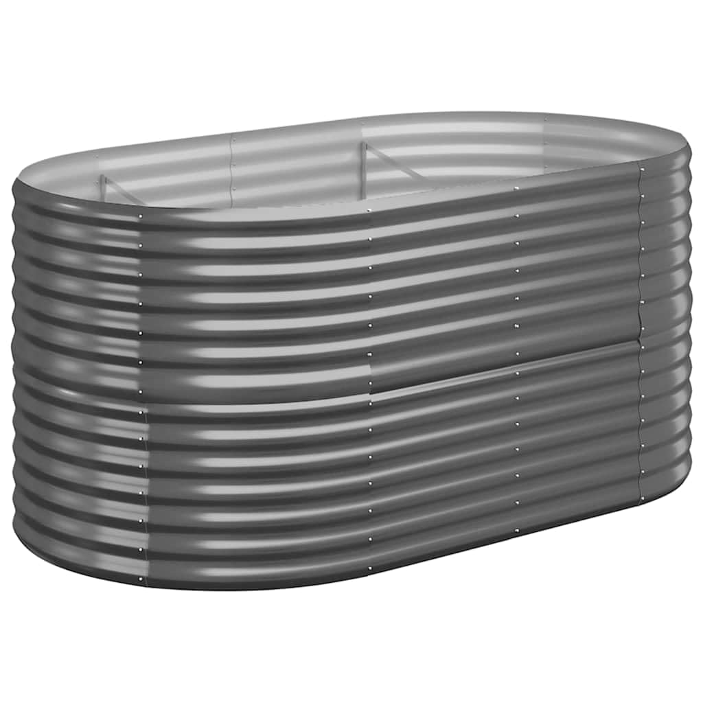 Bancal de acero galvanizado 152 x 80 x 68 cm antracita | Con recubrimiento en polvo, resistente a la corrosión, para jardín, balcón, terraza, con patillas de apoyo