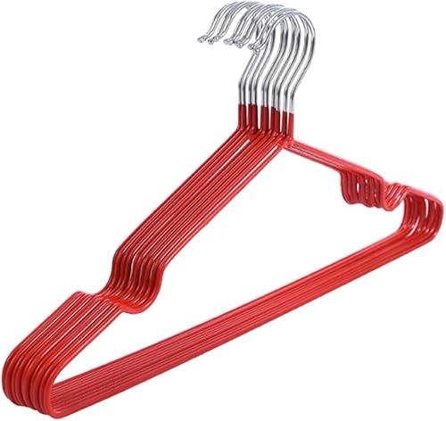 Miniatura 8 de Percha de ropa de metal 10pcs con revestimiento de plástico traje abrigo de secado titular