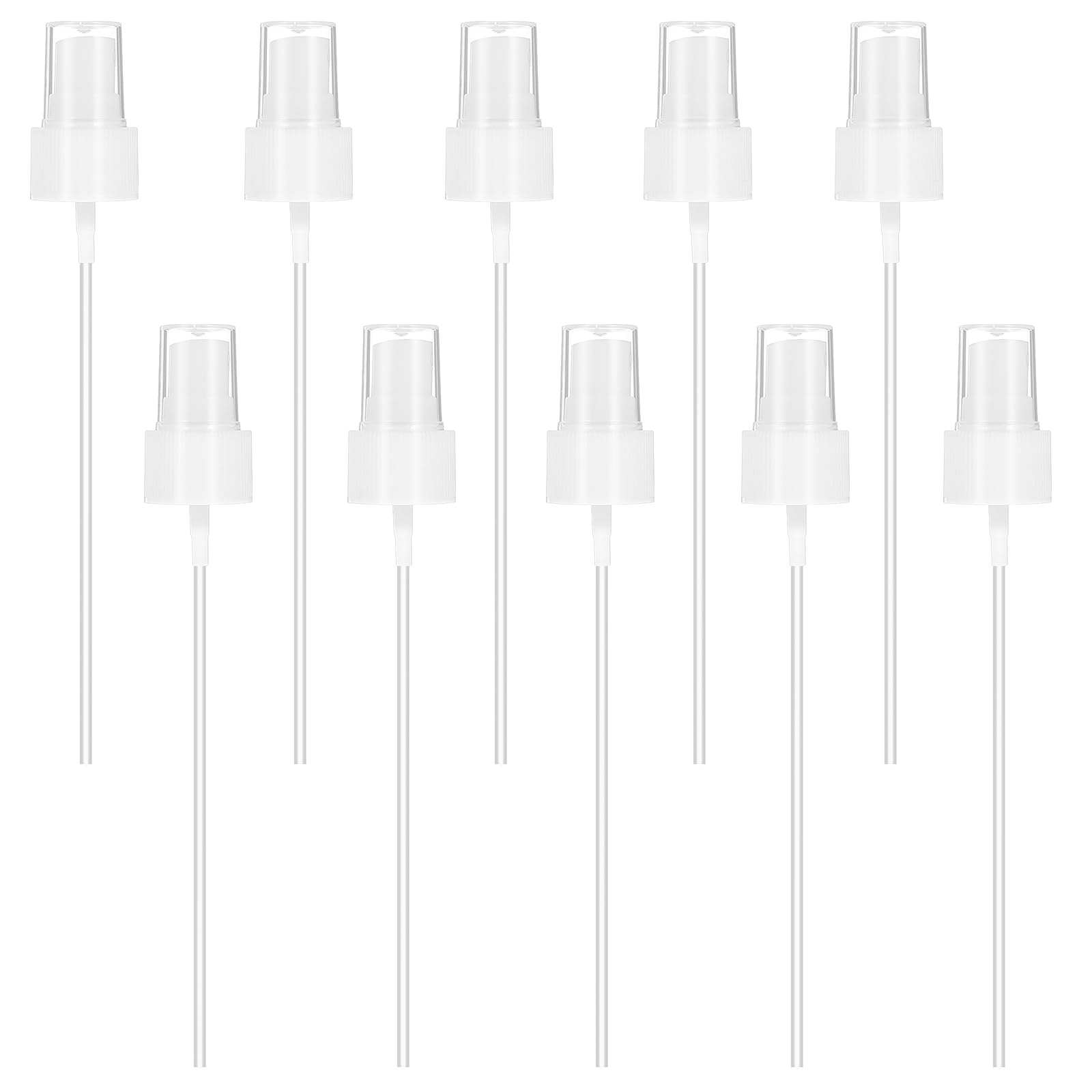 Photo 1 of 10 Pack 24/410 Fine Mist Sprayer, Spray Bottle Top, Nozzle Sprayer Tops Replacement with Dip Tube, Replacement Plastic Pump for Essential Oil, Fine Mist White 24/410 Cap Size (white)