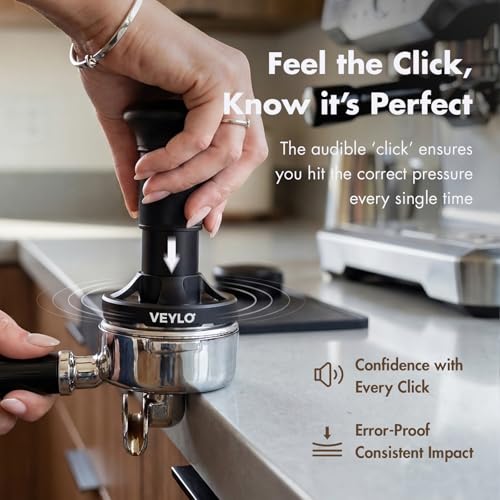 Image of 51mm Espresso Tamper, Adjustable 20-30 lb Calibrated Coffee Tamper with Audible Click Feedback, 24-Click Precision Dial, 20 /25 /30 lb Marks, No Spring Swap, Stainless Steel Flat Base, Black