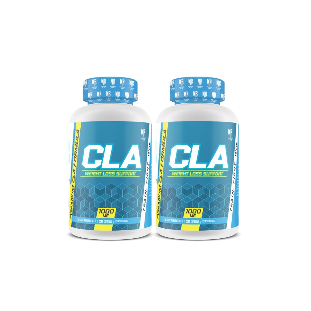 Muscle Rulz CLA 1000mg (Pack of 2) Essential for Body Development, Fat Loss, and Lean Muscle Growth