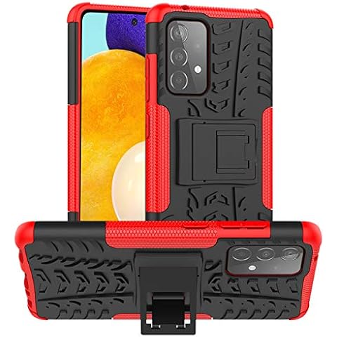 ALDHOFA Samsung A52 5G case,samsung a52s case,Heavy Duty Shock Proof Protective Phone Case,Dual Layer Hybrid Cover with Kickstand for Samsung A52s-Red Cover