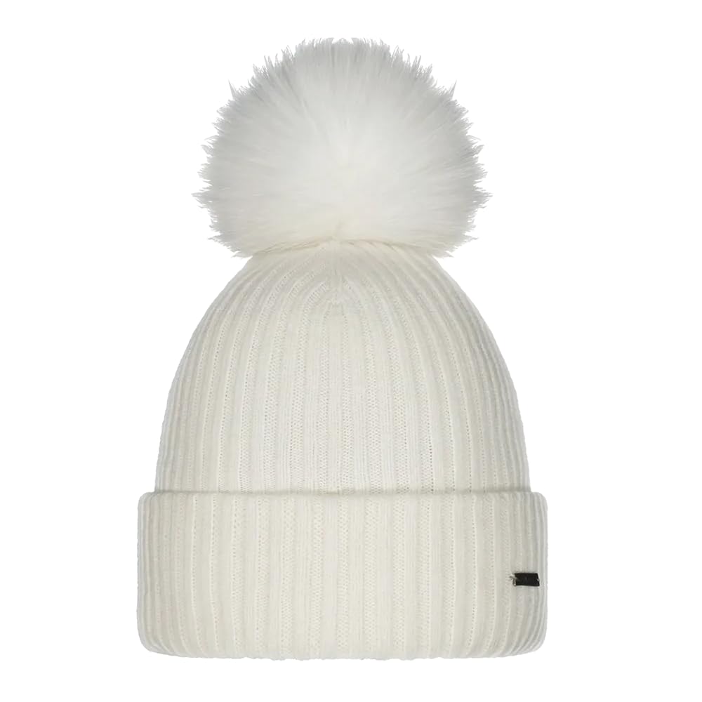 Barts Women's Cream Knitted Winter Bobble Hat Kenzie, One Size