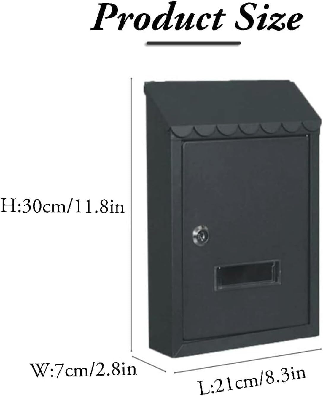 E-Mail Rechteckiges Schloss Eisen E-Mail Einfache E-Mail Home Wand Paketbox Outdoor Straßenrand Garten E-Mail(Black Yarn a)