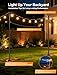 4 Pack String Light Poles for Outside, Thickened Metal Christmas Lights Hanger Pole Outdoor with Fork, Lighting Hanging Post Accessories for Patio Decor Garden Backyard Yard Outside Decorations