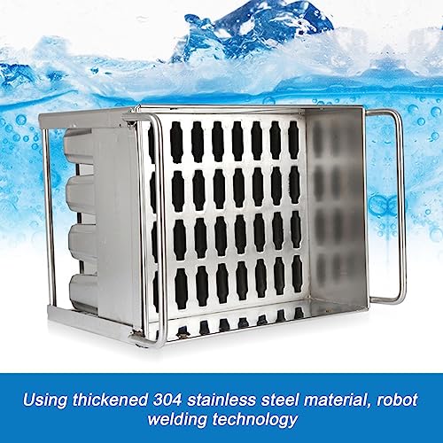 Moldes para paletas de acero inoxidable, 40 cavidades para hacer helados para uso doméstico y comercial, duraderos y fáciles de limpiar