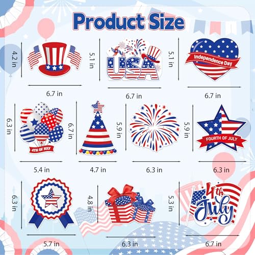 Image of 40Pcs 4th of July Decorations Hanging Swirls, Double Sided Independence Day Ceiling Hanging Decor Patriotic Streamers Foil Swirl for 4th of July Independence Day Patriotic Party Decorations