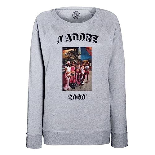 Sweatshirt femme j'adore 2000 en coton doux et pull retro résistant