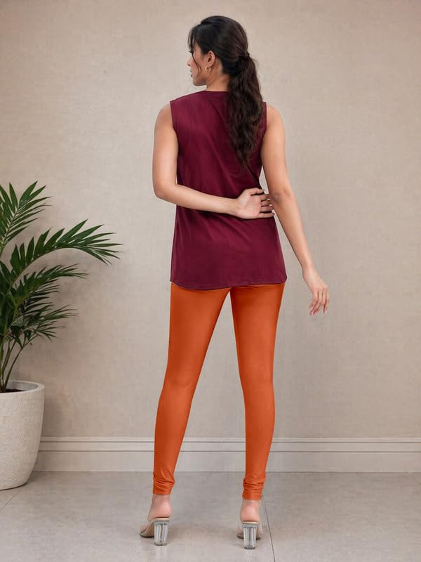 Image of TRENDMALLS Women's Microfiber Elastane Stretch Soft Churidar Length Leggings with Ultrasoft Waistband