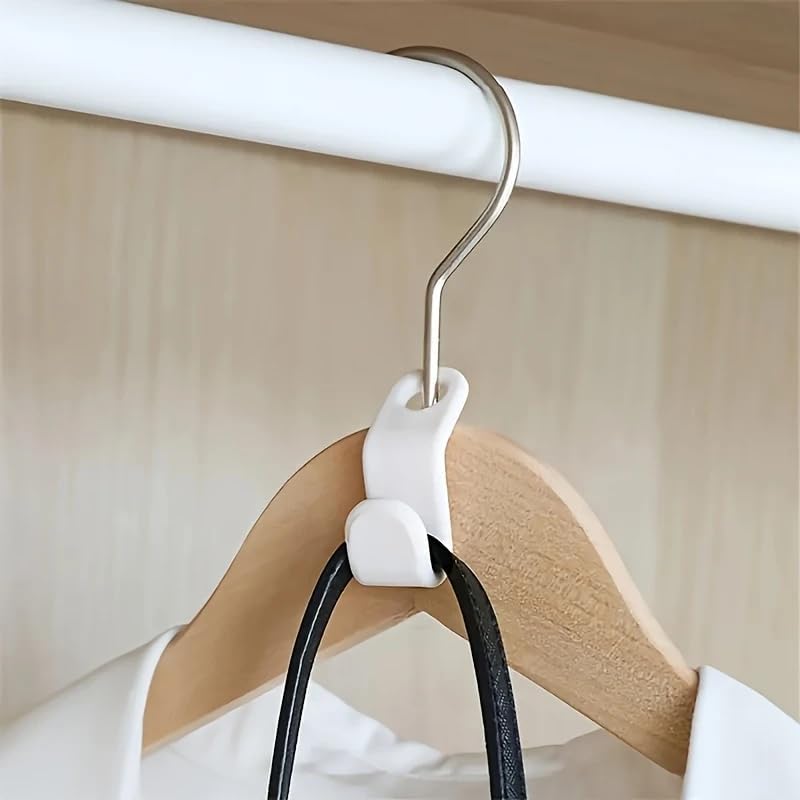 20pcs Fashionable Plastic Clothes Hanger Connectors, Space-Saving Wall-Mounted Organizer, Stylish Closet Storage Solution, Durable Hook Accessories for Home & Kitchen Use, Utility Hooks