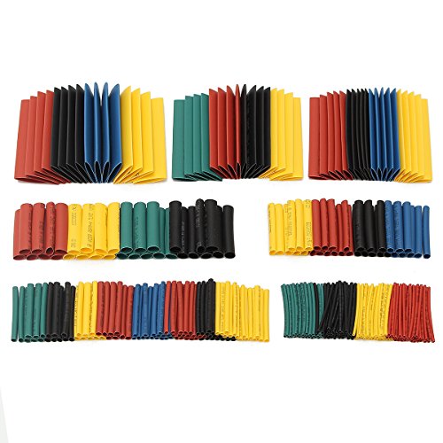 SOLOOP 328pcs 2:1 Heat Shrink Tubing,Wire Cable Wrap Electrical Insulation Tube Electric Insulation Tube - for Automotive, Household, Audio, Video Applications (8 Sizes / 5 Colors)