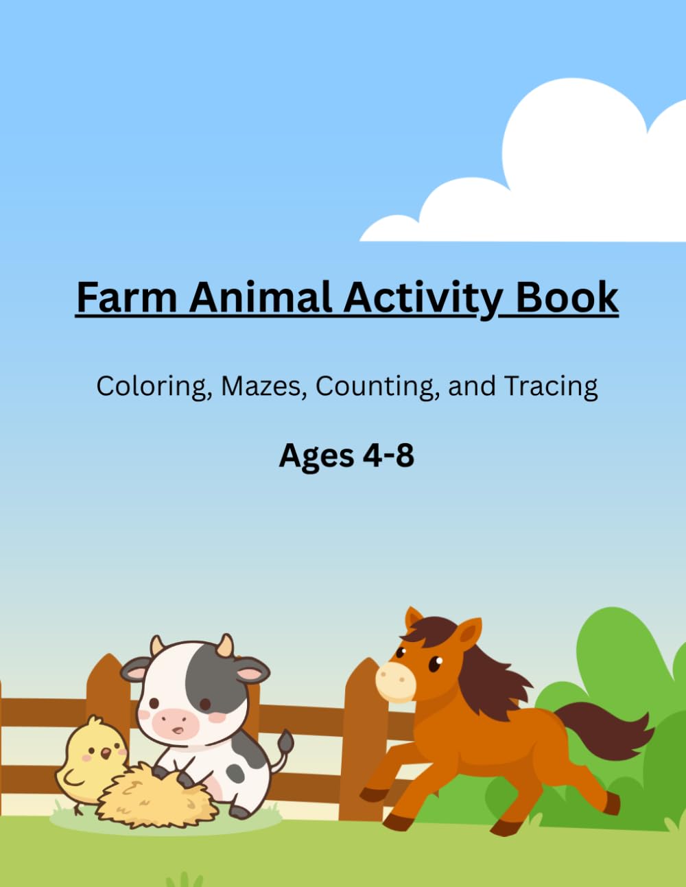 Farm Animals Activity Book for Kids Ages 4–8: Fun Coloring, Mazes, Counting & Tracing Games for Preschool and Early Elementary: A Fun and Educational ... 4–8 (McFamily Vibes Activity Adventures 4-8)