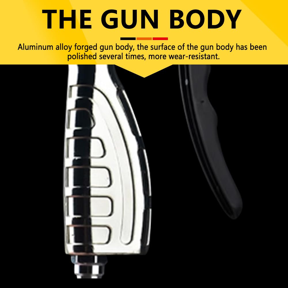 Pistola Pulverizadora de Pintura Base de Aire, Pistola de Pintura Base de Presión Ajustable de Aleación de Aluminio, Pistola Pulverizadora de Aire, para Protección contra el Óxido Automotriz