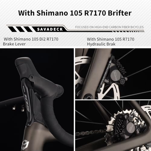 SAVADECK Carbon Road Bike, Lightweight 24-Speed Shifting