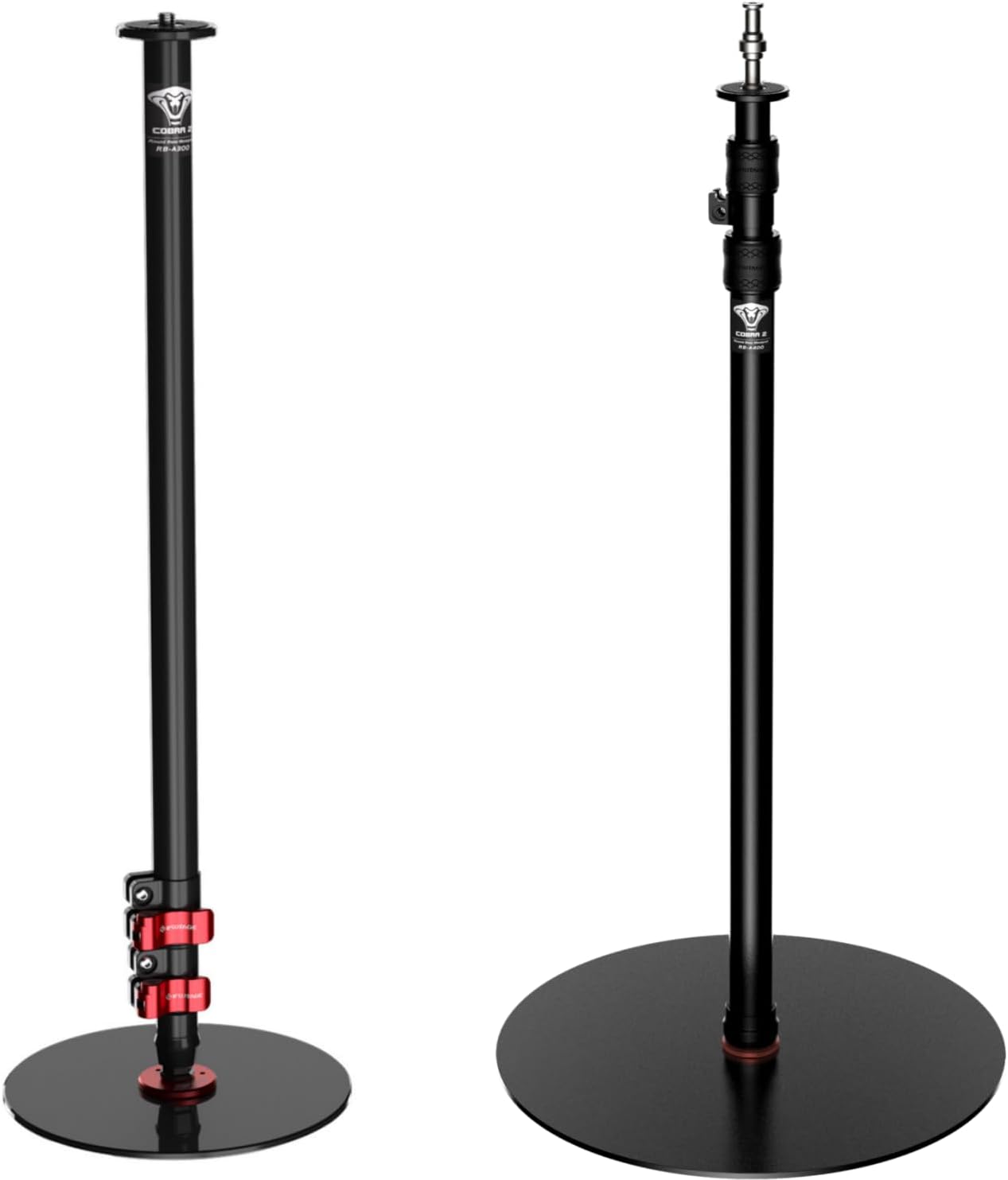 IFOOTAGE Cobra RB-A400 and RB-A300 Round Base Monopod,Aluminum Photography Light Stand Flat Base for DSLR Camera, Light,Payload 22LBS