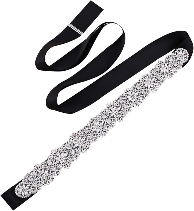 Bridal Belt Handmade Beaded Belt Crystal Wedding Dress Sash Belt,Pearls Rhinestone Wide Sash Bride Dress Accessories2