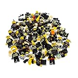  Bausteine gebraucht 5 x Lego System City Mini Figuren Feuerwehr Mann Town Fire Figur Feuerwehrmann Schwarz mit Zubehör Helm Kopfbedeckung zufällig Gemischt