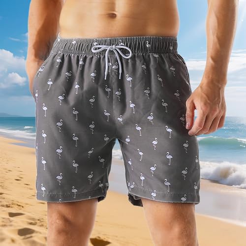 Men's Swimming Shorts Hawaiian Vintage Cool Board Shorts with Full Lining