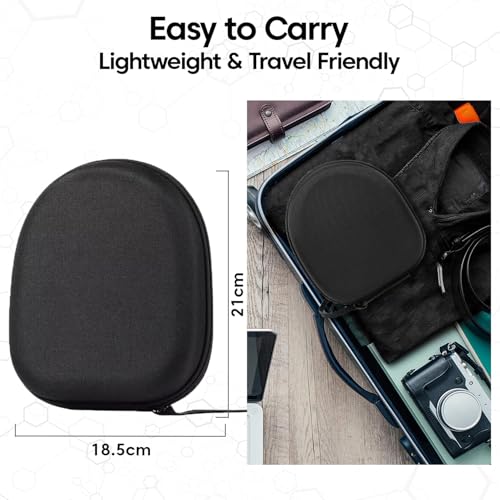 Image of Sounce Headphone Case for Boat Rockerz 550 /558 | Portable Carrying Case Cover | Hard EVA Shell Travel Storage Case with Shockproof, Waterproof, and Premium Protective Cover - (Black)