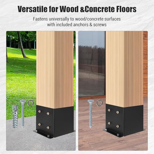 Post Base for Pergola and Gazebo 4x4 Or 6x6 Options,Heavy-Duty Post Anchor for Concrete,Wood Posts,Outdoor Post Holder for Fence and Deck - Image 7