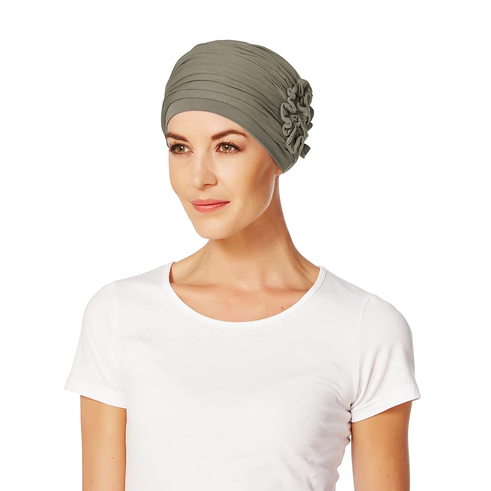 Christine Headwear Women's Lotus turban Headband, BROWN GREEN, One Size