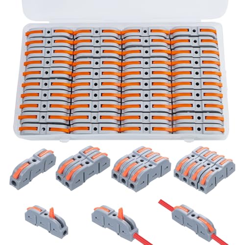 Okeno Select 40-Pack Cable Connectors Terminal Blocks Plug-in Connectors Through Connectors Electrical Terminal Blocks Quick-Connect Wire Connectors SPL-1M SPL-2M 3M 4M 5M Junction Blocks