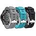 Compatible with Garmin Fenix 5S Plus Bands, Quickfit Silicone Replacement Watch Band Straps Accessory Band Wristbands Bracelet Fit for Garmin Fenix 5S, Not Fit Fenix 5 5X (Black Blue Gray)