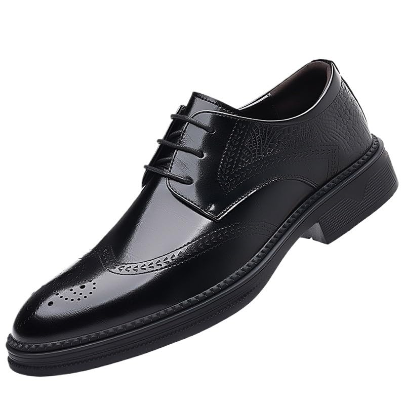 Men's Comfort Orthopedic Dress Oxford Shoes Synthetic Leather Lace-up Brogue Low Top Breathable Working Shoes