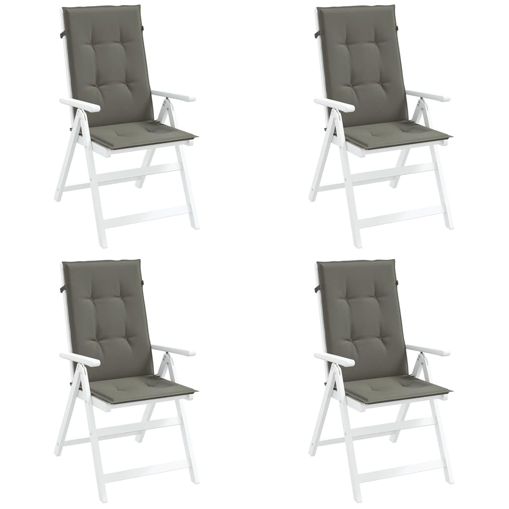 ShGaxin Cojines para Silla Respaldo Alto 4 uds Tela Gris Oscuro Melange, Cojines para Butacas De Jardin, Cojines Sillas Cocina, Cojines para Sillas De Terraza, Cojin Silla Exterior - 4002416