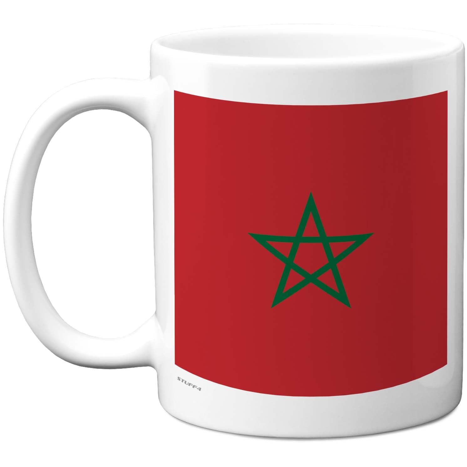 Stuff4 Morocco Mug - Bold Red and Green Flag Design - Show Off National Pride at Home or Work - 11oz Ceramic Gloss Mug