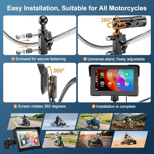 Fuyuadas 7-Inch IP69K Motorcycle GPS