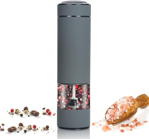 Molinillo eléctrico de pimienta a pilas, 1 paquete (gris espacial)