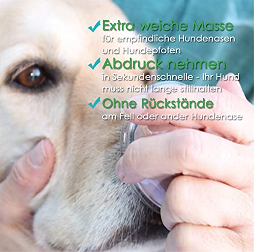 bambelina® Gipsabdruck Set Hundepfote und Hundenase. 3D Abdruck-Set Hund und Katze für Pfote und Schnauze, wiederverwendbare Gießform, Deutsche Herstellung, Pfotengröße XS bis M
