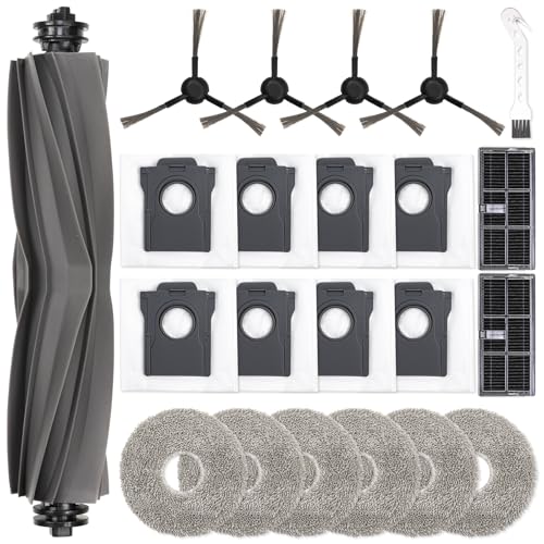 22 Stück Zubehörset für Dreame L10s Ultra Gen 2/L10s Pro Ultra Heat/Mova E30 Ultra/X30 Ultra 1 Hauptbürste 8 Staubbeutel 6 Wischpad 2 Filter 4 Seitenbürsten 1 Reinigungsbürste