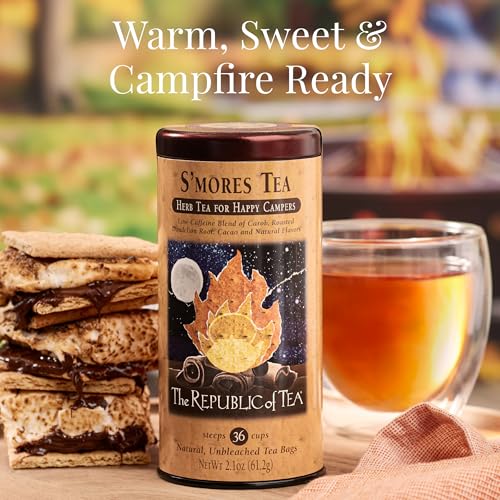 The Republic of Tea – S’mores Herbal Chocolate Tea Tin, 36 Low-Caffeine Tea Bags - Image 4
