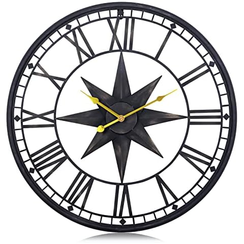 Lafocuse Reloj de Pared Negro Dorado Octogonal Cover