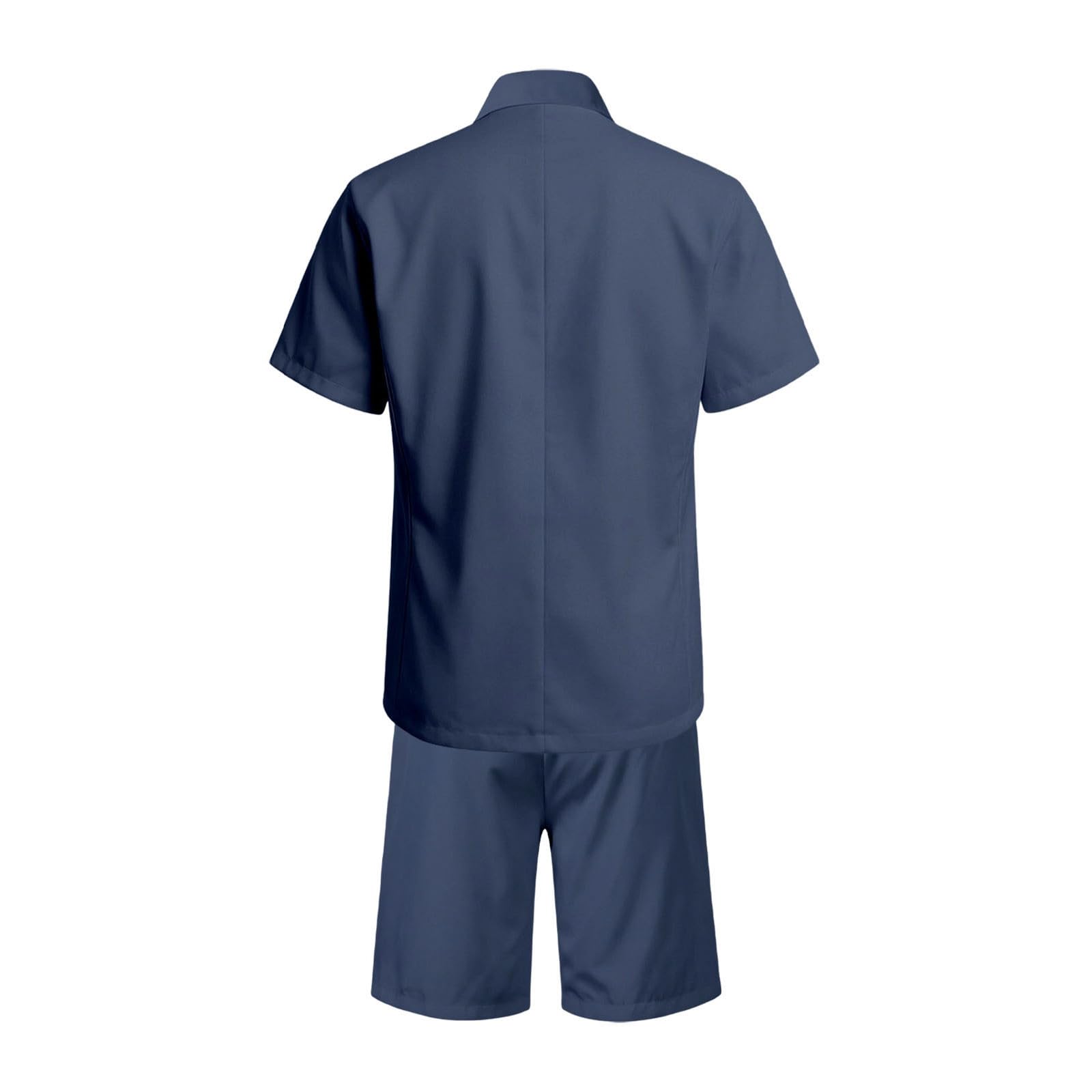 Generico Abito Uomo Elegante Completo 2 Pezzi con Blazer Maniche Corta Leggero e Pantaloncini Baggy Abiti da Cerimonia Estivo Casual per Matrimonio Lavoro Ufficio Uscire Festa,