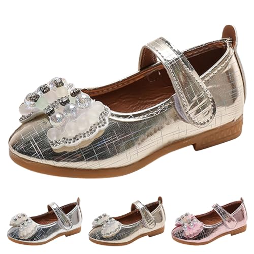 IWIHMIV Toddler Flower Girl Dress Shoes for Weeding Mary Jane Comfortable Flat Bottom Ballet Shoes for Walking3