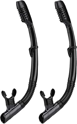 Miniatura 11 de Esnórquel seco de fácil respiración para buceo, snorkel para esnórquel, buceo, natación con válvula superior seca y boquilla de silicona de grado