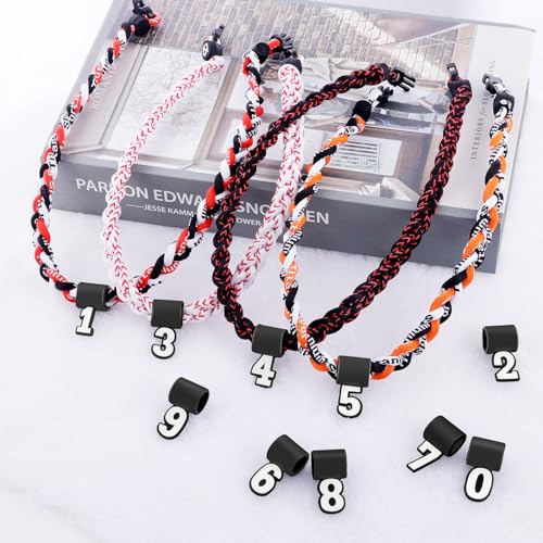 premium number 0-9 pendant for baseball necklace you pick 0-9 pendant for sports fan necklaces highly recommended for three colors braided rope tornado necklace