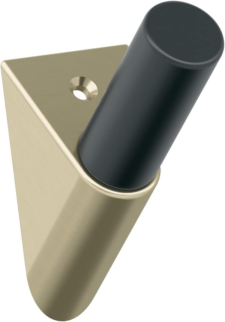 Amerock HBX37011BBZMB | Acclivity Single Prong Decorative Wall Hook | Golden Champagne/Matte Black Hook for Coats, Hats, Backpacks, Bags | Hooks for Bathroom, Bedroom, Closet, Entryway, Laundry Room