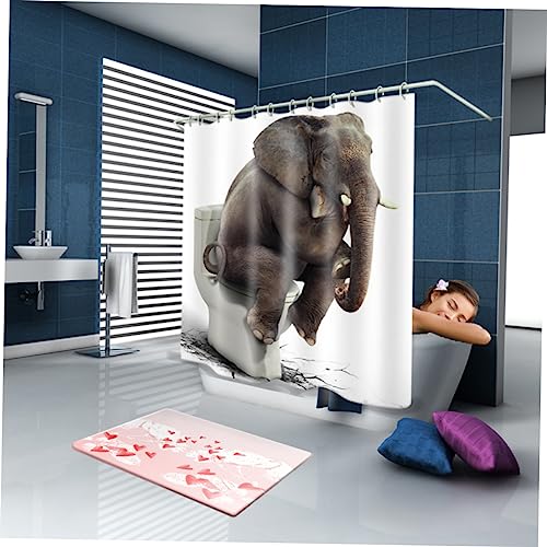 Rideau de bain en polyester avec crochets pour douche de motels - 6