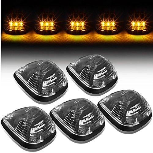 DNA Motoring CBL-FSD99-BK-Y 5x LED Cab Roof Top Marker Lights [For 99-16 Ford Super Duty 05-07 E-Series] , Yellow
