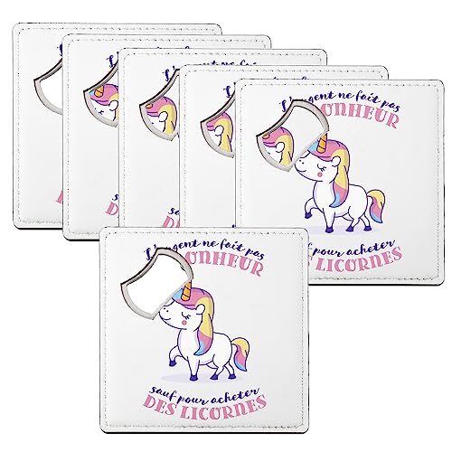 Sous verre décapsuleur licorne double fonction compact 92 x 92 mm rigide - 2