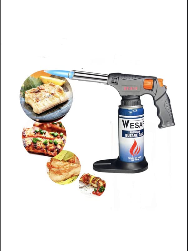 GCA Kitchen Butane Gun Torch Lighter with Butane Canister Culinary